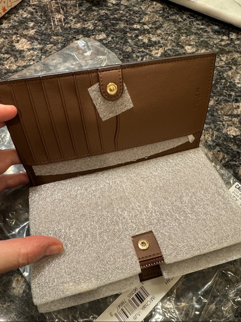 NEW Coach Brown Signature Zip-Around Wallet - Picture 5 of 8